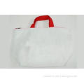 Spacious White Polyester Zipper Reusable Shopping Bags with